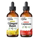 Divja in organska korenska tinktura 4 fl oz & kajenski poper tinktura 4 fl oz