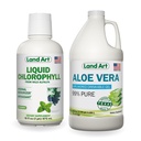 Kopenska art Pure Aloe Vera piten gel Unflavored 64 fl oz + Tekoča klorofilna kovnica Aromatizirana 16 fl oz