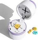 Tablete Cutter - tablete Spliter z nerjaveče jeklo rezilo za rezanje majhne tablete ali velike tablete v enem četrtem, tablete Cutter 1/4, Primeren za rezanje vitaminov, tablete (1-4 Purple)