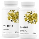 THORNE - Bone Health Bundele - Vitamin D3 & Vitamin K - Podpira zdrave kosti, zobne mišice, kardiovaskularne in imunske funkcije - 30 do 60 Servis
