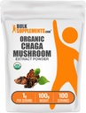 BulkSupplements.com Organski Chaga goba ekstrakt v prahu - Organski Chaga prašek, goba dodatek - Gluten Free, 1g na Serving, 100g (3.5 oz) (Pack of 1)