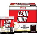 Labrada Lean Body MRP All-in-One Vanilla Meal Zamenjava Shake, 40g Beljakovine, Whey Mešanica, 8g Zdrave maščobe EFA & Fiber, 22 Vitamini in minerali, Brez umetne barve, Gluten brez, (42 Paketi)