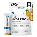 10X Health Hydration Packets Wave Crusher Elektrolitski napitek Mešanica Tekočih 15 Pakiranja z magnezijevim citratom, natrijem in kalijem - naravni aromirani elektrolit