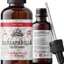 Sarsaparilla tinktura, organski izvleček Sarsaparilla (Smilax Medica), posušen koren, ne-GMO v hladno pripravljeni organski zelenjavni glicerin 2 oz, 670 mg