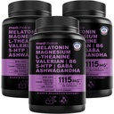 12 v 1 Melatonin Sleep Kapsule - Naravna pomoč za spanje za odrasle z melatonin 5 mg in magnezij Glycinate 500mg, Pomoč za spanje z Ashwagandha, L Theanine, Valerian Root, GABA, 5-HTP (90ct, pakiranje po 3)