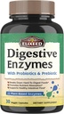 Prebavni encimi Plus probiotiki & prebiotiki, 22 Prebavni encimi z amilazo, Proteazo, laktazo in več, Največja moč, za zdravo prebavo, Vegan, Non-GMO, 30 Caps