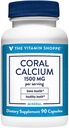 The Vitamin Shoppe Coral Calcium 1.500MG - Eko varen vir kalcija, magnezija in sledljivih mineralov za podporo zdrave kosti in zob (90 kapsul)