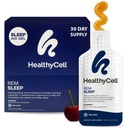Healthycell REM pomoč za spanje dopolnilo za odrasle - Tekoči gel ekstra moč spanja dodatek z melatonin, Magnezij, L-teanin, GABA & Natural Calming Herbs - 30 Gel paketi, Cherry aromated