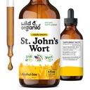 Wild & Organic St Johns Wort Tinkture - Podpora razpoloženju - Umirjanje St John's Wort dodatek - Hypericum Perforatum Herbal Liquid kapljice - Vegan, sladkor in alkohol brezplačno - 4 fl oz