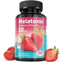 Melatonin tablete - 10 mg prehranska dopolnila - Jagodne arome - 200 Veganske tablete - by NextGenU