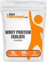 BulkSupplements.com Izolat sirotkinih beljakovin v prahu - nearomatizirane sirotkine beljakovine v prahu, prehranska dopolnila - brez glutena, 30g na serviranje, 100g (3.5 oz) (paket po 1)