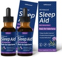 Valerian Root Sleep Support Kapljice, Gotas de Manzanilla y Flor de Jamajka y Valeriana para Dormir, Naravni zeliščni ekstrakt Tekoči za globoko spanje. 4oz