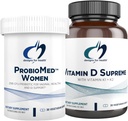 Oblikovanja za zdravje Vitamin D in ženski probiotični paket - ProbioMed ženske (30 kapsul) Gut Health & Vaginal Probiotic z vitaminom D Supreme (30 kapsul) z vitaminom K2 za zdravje imunskega in kostnega izvora