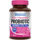 Probiotiki za ženske, 120 milijard CFU 34 sevi, Prebiotiki, Pregestivne encime, brusnice, 4-v-1 femininski probiotik, Prebavni, Vaginalni, Imunska podpora, 60ct