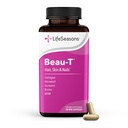 LifeSeasons Beau-T - Hair, Nail & Skincare Supplement - Spodbuja zdravo rast las in nohtov - Podpora Clear Skin & Fights Acne - Nail Cooster - Vsebuje Biotin Collagen Kurmer - 90 kapsul