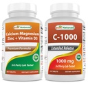 Najboljši naravni Cal Mag cink z vitaminom D3 & vitamin C 1000 mg
