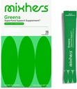 MIXHERS Hergreens - Greens & Veggie Powder - Izdelan iz celih živil - z digestivnimi encimi & Kale - Nutrition Designed for Women - Podpora srce & jetra - 15 Drink Packets - Jabolka & Granate