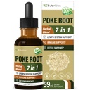 Poke Root Kapljice za podporo limfnega sistema, Limfatični Drainage dodatek za limfedem, 7 v 1 Formula z Goldenseal Extract za imunske podpore, Dandelion za detox in čiščenje. 2oz
