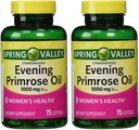Spring Valley - večer Primrose Oil 1000 mg,Twin Pack 150 skupaj softgels