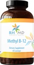 RHMD metil B-12 Lozenges - 5000mcg B12 metilkobalamin metil B12 - veganski vitamin B12 prehranski dodatki - ne GSO (60 hitro raztopi Lozenges)