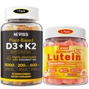 NEVISS brez sladkorja Lutein Gummies 60 Število + Vitamin D3 Gummies 60 Število