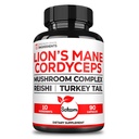 Satoomi 10in1 Cordyceps Gobe dopolnilo - Pomešana z levi Mane, Turčija Rep gobe, Reishi gobe in drugo - 90 Kapsule za 90 Serving oskrbo