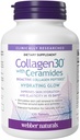 Webber Naturals Collagen30 s ceramidi, bioaktivnimi kolageni peptidi, 120 tablet, hidratorski preliv, pomaga izboljšati hidracijo kože, elastičnost in gladkost, ne gensko spremenjeni organizmi, mlečni izdelki in gluten brez
