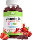 Vitamin D3 Gumiji za otroke - Vitamin D 1000 i.e. pektin Gummy - Jagodne arome - Dodatek za zdravje kosti in imunske podpore - Ne-GMO, Gluten Free, Vegan, Nut & Dairy Free - 120 Število (Pack of 1)