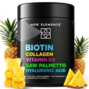 Biotin Gumies z Colagen Vitamin D3 Saw Palmetto & Hyaluronic kislina za lase kože in nohti, dodatek za rast las za moške in ženske 