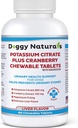 Kalijev citrat Plus Cranberry z magnezijevim dodatkom za pse (60 tablet) - Podpora za servotrakt - pomaga deter formacijo kalcijevega oksalata kamen-deters Bladder & Ledvični kamen (narejeno v ZDA)