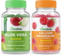 Življenjska Aloe Vera + kalcij Magnezij, Gummies Bundle - odličen okus, vitaminski dodatek, Gluten brezplačno, GSO brezplačno, žvečljivo