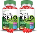 (2 paket) Active Keto ACV Gummies Napredna Formula 1000MG ActiveKeto Keto Gummies Apple Cider Vinegar Oblikovan z Granatni sok sladkorne pese v prahu B12 Vegan Non GSO 120 Gummies