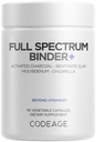 Koda Binder + sistemski Binder dodatek - Aktivirane Charcoal tablete, Bentonit Clay Mineral Powder, Fulvic & Humic Acids, Molibden, ogljikove oblike - 90 kapsul
