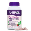 Natrol Melatonin 10mg Hitre raztapljajoče tablete - Jagodna aroma, 200 Štetje, podpora za spanje, hitro raztapljanje melatonin za odrasle, 200-dnevna oskrba