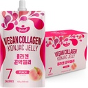 Veganski kolagen Konjac Jelly (Peach Flavor) 120g x 10 paketov – prigrizek iz sadja z nizko vsebnostjo kakava, brez glutena, na bazi rastlin, 7 kcal na vrečko