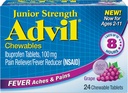 Advil junior žvečljive tablete ibuprofen, grozdje 100 mg, 24 tablete vsak (pak po 6)