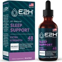 E2H Naravna podpora za spanje - Tekoči melatonin s kamilico, Theanine - Spanje boljše, globje, daljše - Vegan, GSO-free - Zagotavlja razbremenitev stresa - 2 Fl Oz