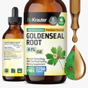 BIO KRAUTER Goldenseal Tinkture - Vegan Lung Cleanse & Detox - Golden Seal Herb Supplement - Alkohol in sladkor brez kapljic - 4 Fl.Oz.
