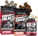 Bully Max Dog Vitality Chews, Muscle Builder Tabs (60 tablet) & Puppy Chews Bundle – Dnevni pasji dodatki za podporo mišic, imunskega zdravja in popolno prehrano za kužki, odrasli, in starejši