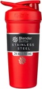 BlenderBottle Strada Shaker Cup Izolirana Steklenica iz nerjavečega jekla z žico Whisk, 24-Ounce, rdeča