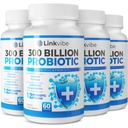Probiotik 300 milijard CFU - 12 sevov z organskimi prebiotiki za prebavne in črevesne, imunske, napihnjeno zdravje - probiotiki za ženske in moške - Daily Daily Daily Free, Rokavice Stable - 240 grofov