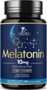Melatonin 10mg hitre tablete za raztapljanje - dodatna moč, brez sladkorja Melatonin dodatki za mirno spanje, naravni dodatek za podporo za spanje za odrasle, okus jagod, 60 tablet