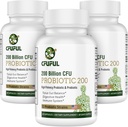 Probiotiki za ženske in moške - 200 milijard CFU 12 sevov Probiotiki za digestivno zdravje Gut & Imuno Health, Energija, z organskimi prebiotiki in probiotiki Rokavice Stable za napihnjenost 180 kapsul
