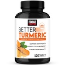 FORCE FACTOR boljše kurkumin 1600mg s črno papriko & ingver, klinično moč skupno podporo dodatek, superior absorpcijo, 120 tablete