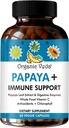 Organska Veda Papaya Leaf Plus dodatek - krvni izvleček iz trombocitov Imunske kapsule s papaja prebavljivimi encimi, klorofilom, ekstraktom grozdnih semen, vitaminom C - kostna kostna kost in čreva - 60 ct