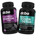 Aktivirana Charcoal in Colon Cleanser Detox - Organske Coconut Charcoal tablete & Colon Cleanse za želodčne pline Bloat & Rednost - Bowel gibanja dodatki za želodčno napihnjenost, Gut podpora