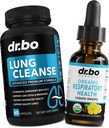 Lung Cleanse Support Dopolnilo tablete & kapljice - Organski dihalnih kapljicah Doplačilo Herbal Lung Cleanse, Mullein - Zeliščni Detox za pljuča & Bronchial Mucus Health Mullein