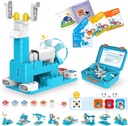 WhalesBot A3 12-v-1 STEM bloki Kodiranje robotski komplet za otroke, 61-Piece izobraževalne stavbe Set z interaktivno pripovedništvo, Idealno darilo igrač za fante in dekleta starosti 3-6