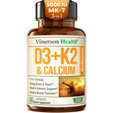Vitamin D3 K2 dodatek – All-in-1 Podpora za zdravje imunskega, kosti in srca z vitaminom D + vitaminom K (kot MK7) – K2 D3 (5000 i.e.) Dodatek vitamina s črnim poprom za maksimalno absorpcijo, 60 kapsul