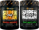 ALPHA LION Superhuman Pred vadbo Powder & Post Wordout recovery Bundele, Trajna energija & Fokus + Lean Mišična rast, moč in volumen (Hulk Juice & Gainy Smith Apple)